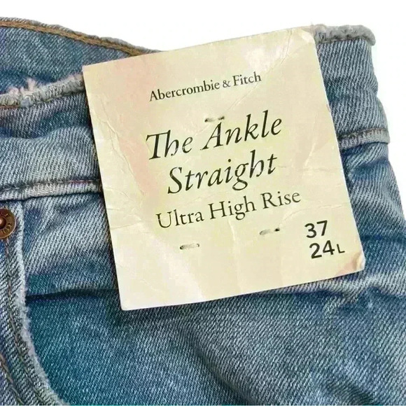 NWT Abercrombie & Fitch Ankle Straight High Rise Jeans Size 37 - Picture 3 of 5